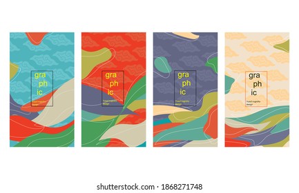 Abstract template vector, Instagram story background, Asian Javanese mega mendung motif pattern