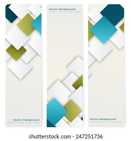 Abstract template vertical banner with color squares