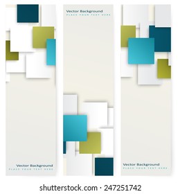 Abstract template vertical banner with color squares
