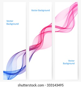 Abstract template vertical banner with transparent smoke