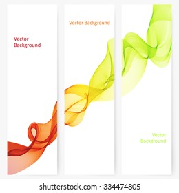 Abstract template vertical banner with transparent smoke