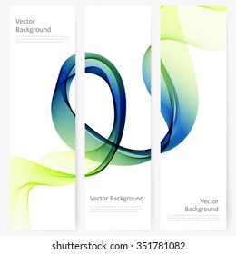 Abstract template vertical banner with transparent smoke