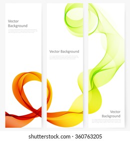 Abstract template vertical banner with transparent smoke