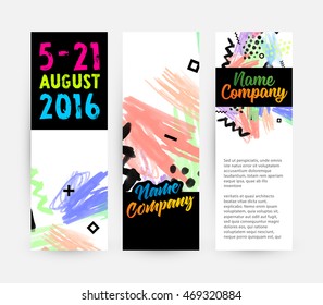 Abstract template with watercolor elements for business designs and backgrounds. All aquarelle elements are monochrome and easy to recolor.