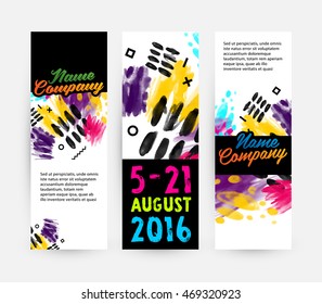Abstract template with watercolor elements for business designs and backgrounds. All aquarelle elements are monochrome and easy to recolor.