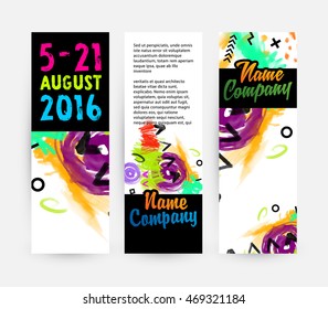 Abstract template with watercolor elements for business designs and backgrounds. All aquarelle elements are monochrome and easy to recolor.