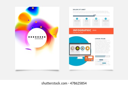 Abstract template with watercolor elements for business designs and backgrounds.