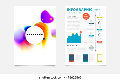 Abstract template with watercolor elements for business designs and backgrounds.