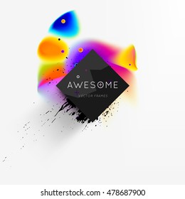 Abstract template with watercolor elements for business designs and backgrounds.