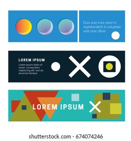 Abstract Template Web Banner With Abstract Figures. Vector image.