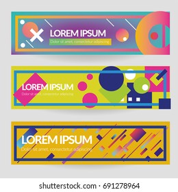Abstract Template Web Banner With Frame and Abstract Figures. Vector image.
