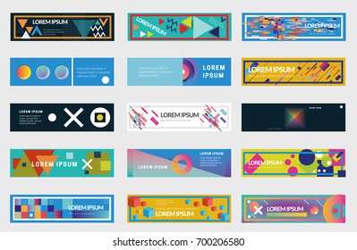Abstract Template Web Banner With Frame and Abstract Figures. Vector image.Big set.