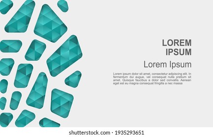 Abstract template white geometric lines pattern on triangle green and blue pattern background