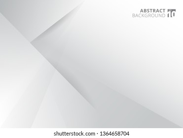 Abstract template white and gray color modern background design. Geometric triangles with shadow graphic. Vector illustration