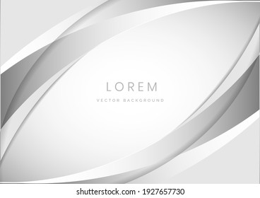 Abstract template white and gray curve on white background. You can use for ad, poster, template, business presentation. Vector illustration