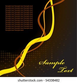 Abstract template with yellow lines. Vector