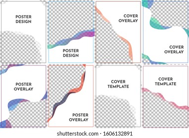 Abstract templates for A4 pages. Wavy modern style with gradient colors. Vector illustration. Cool bright wallpapers. Element for design business cards, invitations, gift cards, flyers and brochures