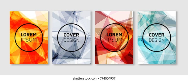 Abstract templates with colorful Geometric Polygons. Vector covers design. Future Poster template.