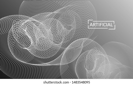Abstract templates with curvy lines on bright gradient. Wavy  blends simple background. Minimal modern design for marketing technology