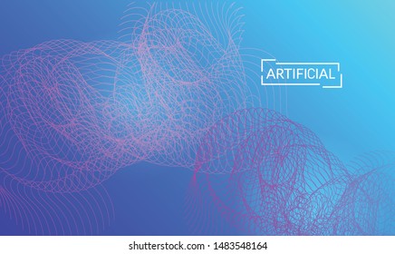 Abstract templates with curvy lines on bright gradient. Wavy  blends simple background. Minimal modern design for marketing technology