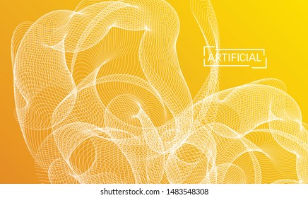 Abstract templates with curvy lines on bright gradient. Wavy  blends simple background. Minimal modern design for marketing technology