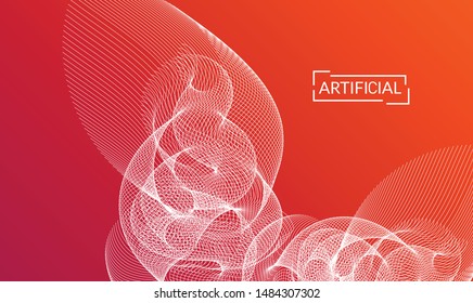 Abstract templates with curvy lines on bright gradient. Wavy  blends simple background. Minimal modern design for marketing technology