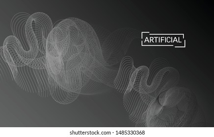 Abstract templates with curvy lines on bright gradient. Wavy  blends simple background. Minimal modern design for marketing technology