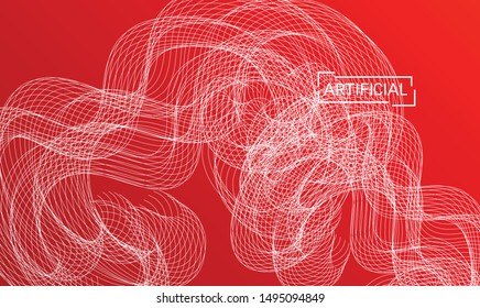 Abstract templates with curvy lines on bright gradient. Wavy  blends simple background. Minimal modern design for marketing technology