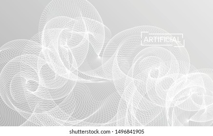 Abstract templates with curvy lines on bright gradient. Wavy  blends simple background. Minimal modern design for marketing technology