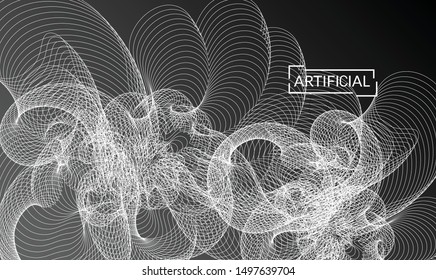 Abstract templates with curvy lines on bright gradient. Wavy  blends simple background. Minimal modern design for marketing technology