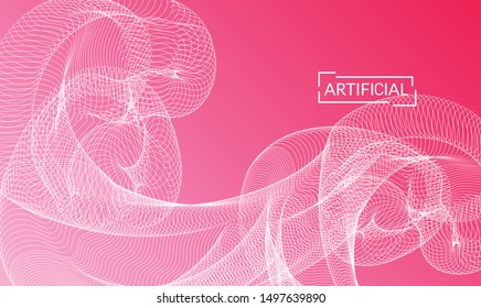 Abstract templates with curvy lines on bright gradient. Wavy  blends simple background. Minimal modern design for marketing technology