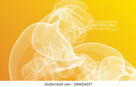 Abstract templates with curvy lines on bright gradient. Wavy  blends simple background. Minimal modern design for marketing technology