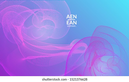 Abstract templates with curvy lines on bright gradient. Wavy  blends simple background. Minimal modern design for marketing technology