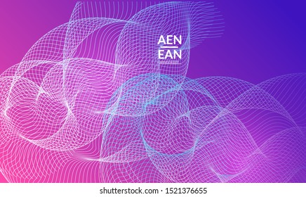 Abstract templates with curvy lines on bright gradient. Wavy  blends simple background. Minimal modern design for marketing technology
