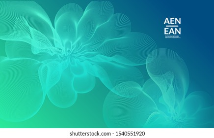 Abstract templates with curvy lines on bright gradient. Wavy  blends simple background. Minimal modern design for marketing technology
