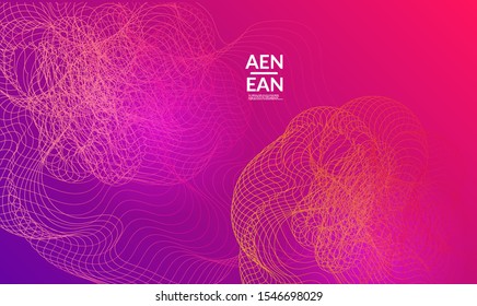 Abstract templates with curvy lines on bright gradient. Wavy  blends simple background. Minimal modern design for marketing technology