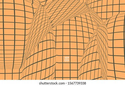 Abstract templates with curvy lines on bright gradient. Wavy  blends simple background. Minimal modern design for marketing technology