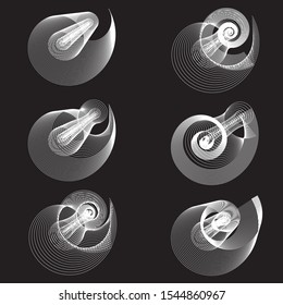 Abstract templates with curvy lines. Spiral blended simple background