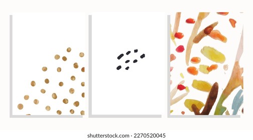Abstrakte Vorlagen mit Aquarellelementen.Ideal für Einladungen, Plakate und Flyer.