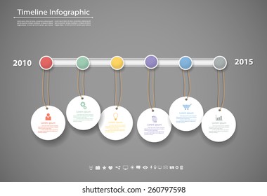 Abstract template,Timeline infographic with icons set. 