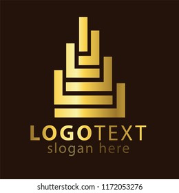 abstract temple build logo icon vector template