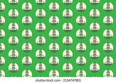 Abstract temple pattern design and background art