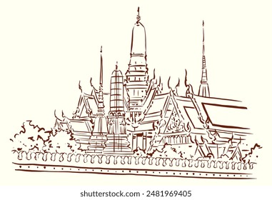 Abstract of temple vector for card, decoration, illustration