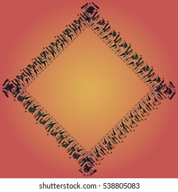 Abstract tender frame with ornament of mixed lines.