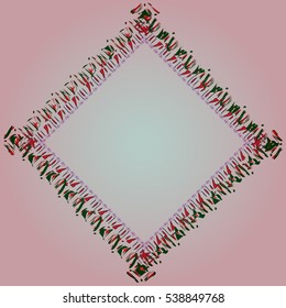 Abstract tender frame with ornament of mixed lines.