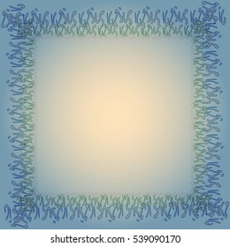 Abstract tender frame with ornament of mixed lines.