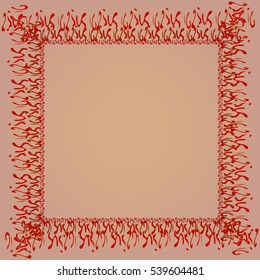 Abstract tender frame with ornament of mixed lines.