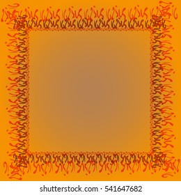 Abstract tender frame with ornament of mixed lines.