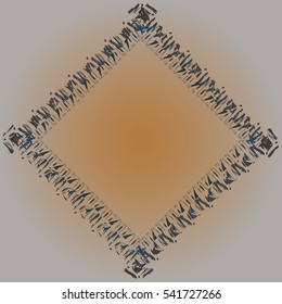 Abstract tender frame with ornament of mixed lines.