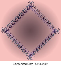 Abstract tender frame with ornament of mixed lines.